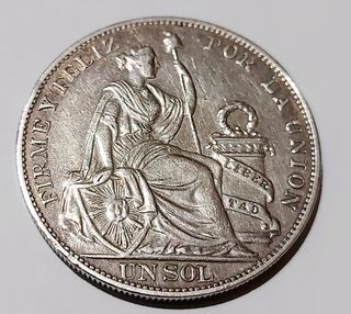Moneda de Plata de 1895 Peruana