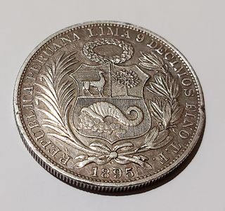 Moneda de Plata de 1895 Peruana