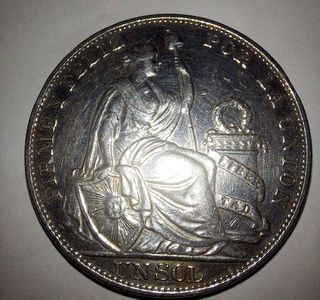 Moneda de Plata de 1895 Peruana