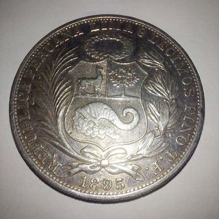 Moneda de Plata de 1895 Peruana