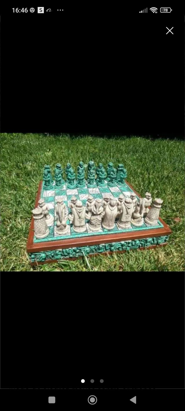 Juego de Ajedrez Maya artesanal plegable colección