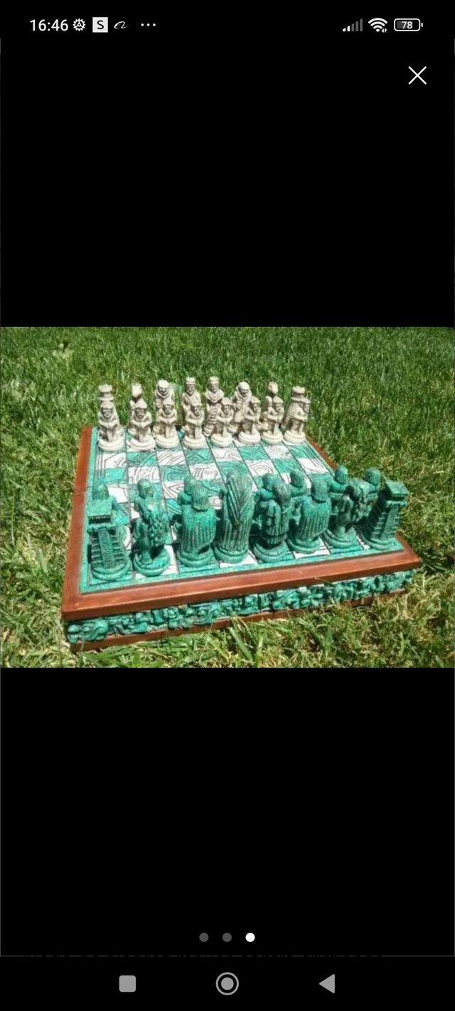 Juego de Ajedrez Maya artesanal plegable colección
