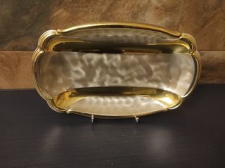 Adorno bandeja de metal bañada