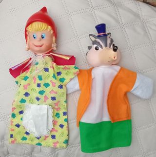 Lote2 marionetas:CAPERUCITA,Famosa,+Lobo