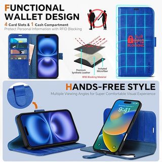 TUCCH Funda Libro 2 EN 1 para iPhone 16 2024