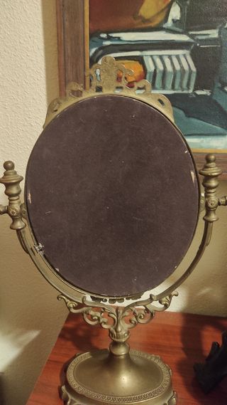 Espejo de mesa o coqueta en bronce
