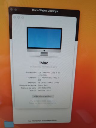 Ordenador Apple imac 27"