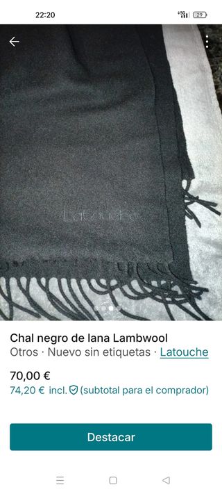 Chal negro Lambwool