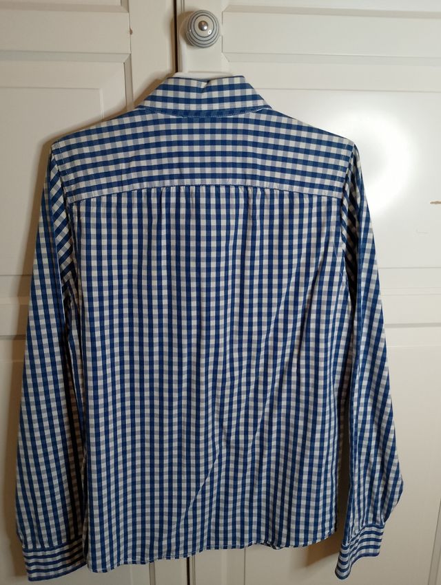 Camisa Hollister cuadros azul marino.