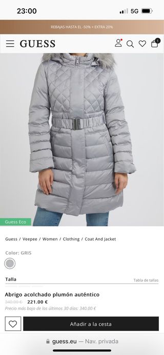 Abrigo acolchado plumón GUESS