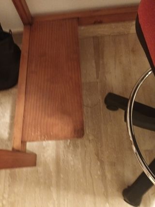 Mesa escritorio madera y cristal