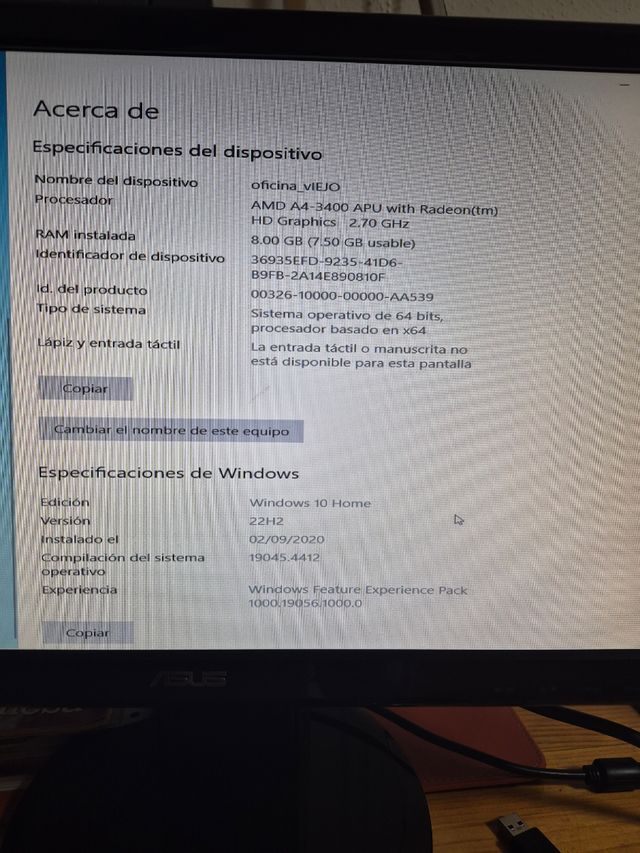 Torre ordenador LG con pantalla Samsung