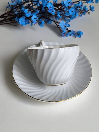 Preciosa taza y platillo porcelana inglesa