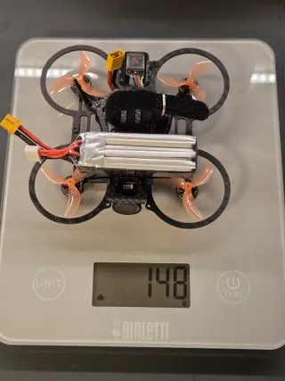 Custom build sub250 cinewhoop <13min flight time