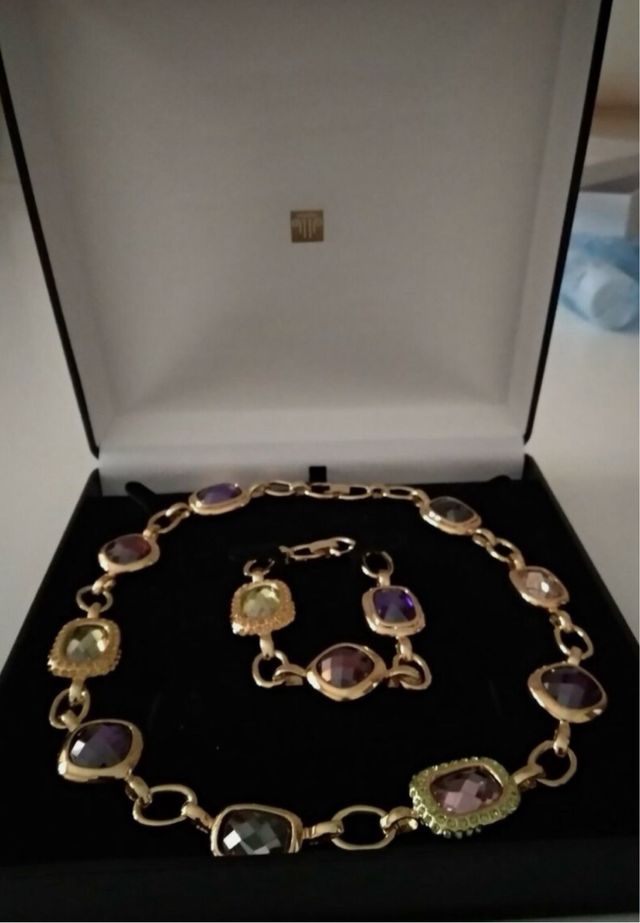 Conjunto collar y pulsera circonitas y swarovski