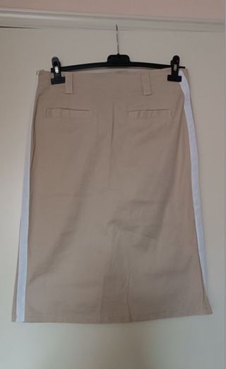 Gonna longuette cotone con bande bianche tg M-L