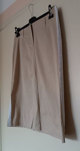 Gonna longuette cotone con bande bianche tg M-L