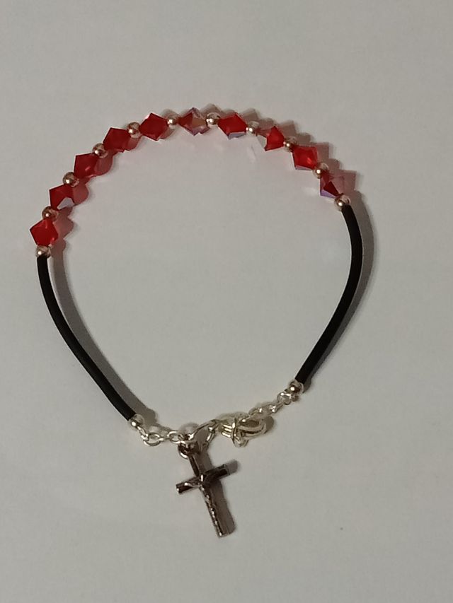 numero3 braccialetti caucciù brillantini e metallo