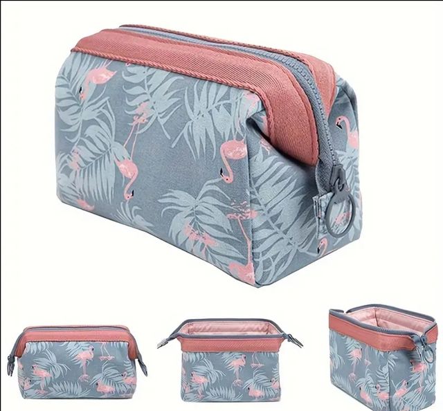 Neceser Estampado Flamencos y Hojas