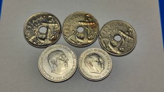 Lote 5 monedas Estado Español EBC++ SC