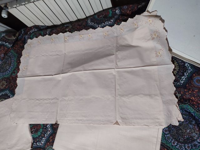 Set lenzuola Ricamo a mano Cotone puro