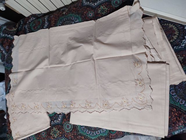 Set lenzuola Ricamo a mano Cotone puro