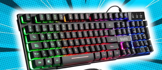 Teclado mecánico más ratón negro con led