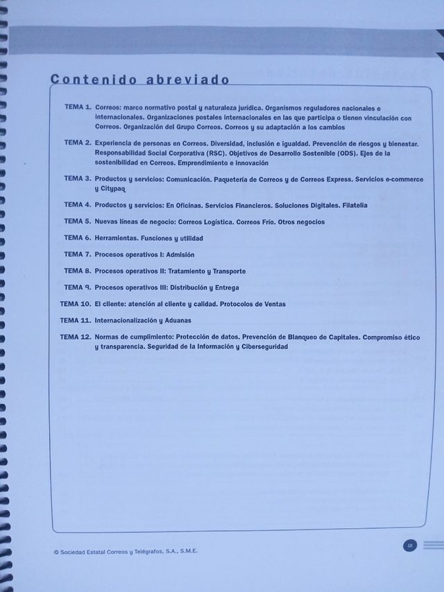 Temario Correos Oposición
