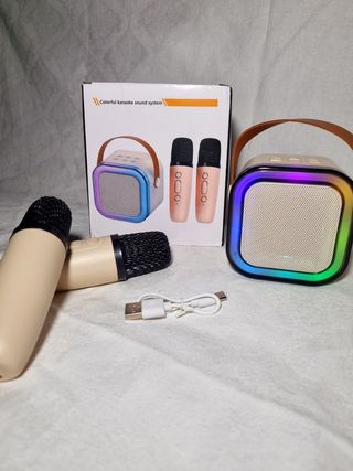 Mini Karaoke Bluetooth con 2 microfoni