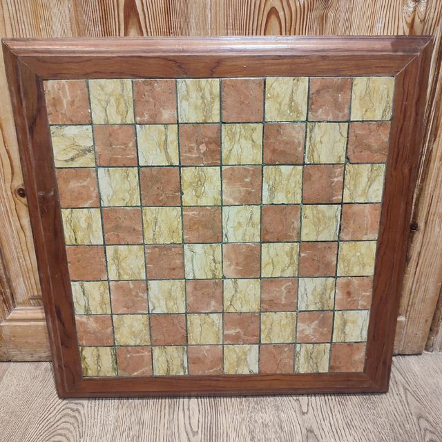 AJEDREZ ITALIANO METAL, MARMOL Y MADERA.