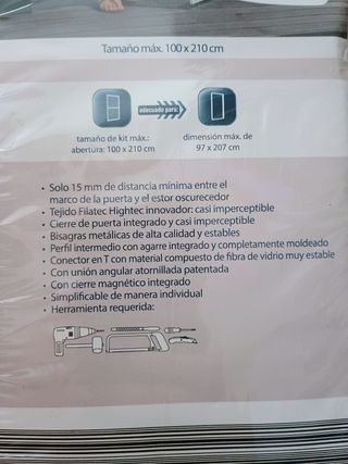 Mosquitera abatible de aluminio para puerta