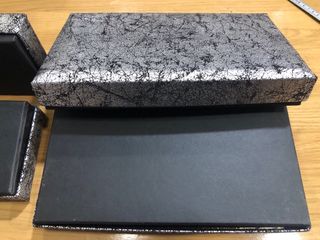 Cajas regalo o almacenaje tela plateada