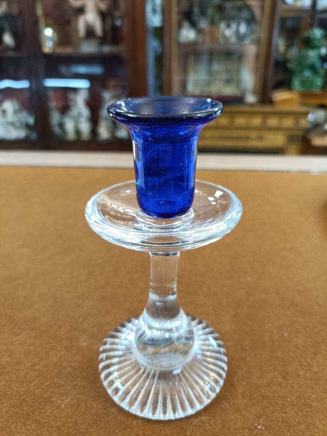 CANDELABRO DE CRISTAL MURANO 14CM ALTO.