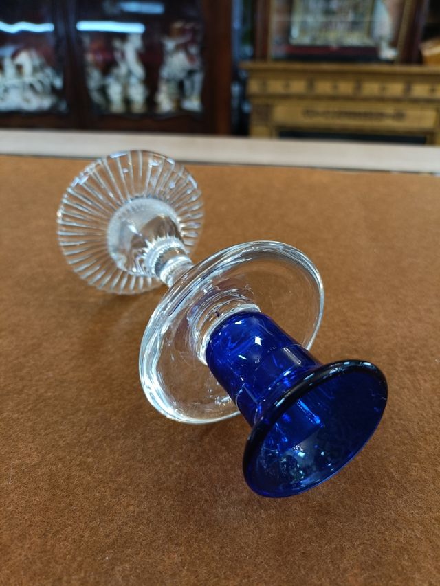 CANDELABRO DE CRISTAL MURANO 14CM ALTO.