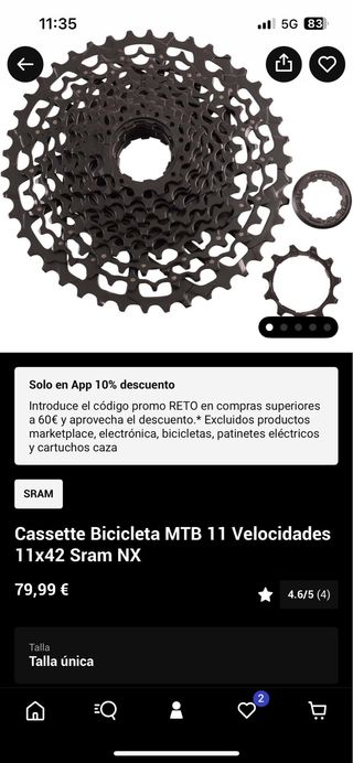 Cassette Bicicleta 11 velocidades 11.42 Sram Nx