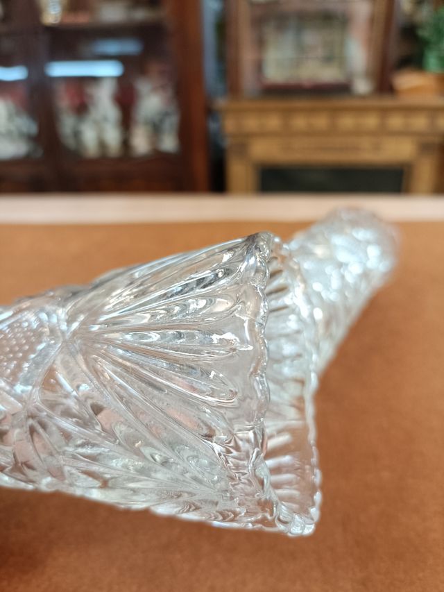 ANTIGUA PAREJA FLOREROS PARA IMÁGENES CRISTAL 15CM