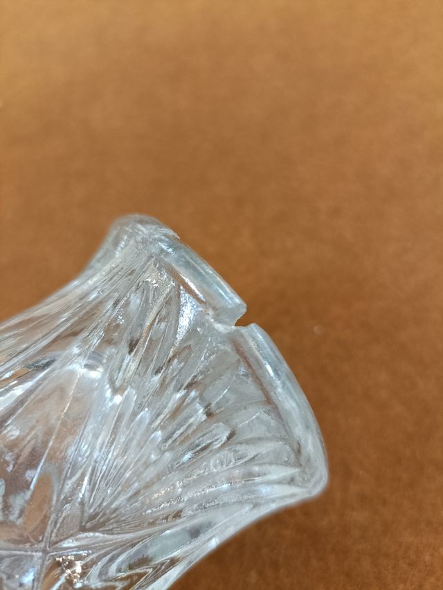 ANTIGUA PAREJA FLOREROS PARA IMÁGENES CRISTAL 15CM