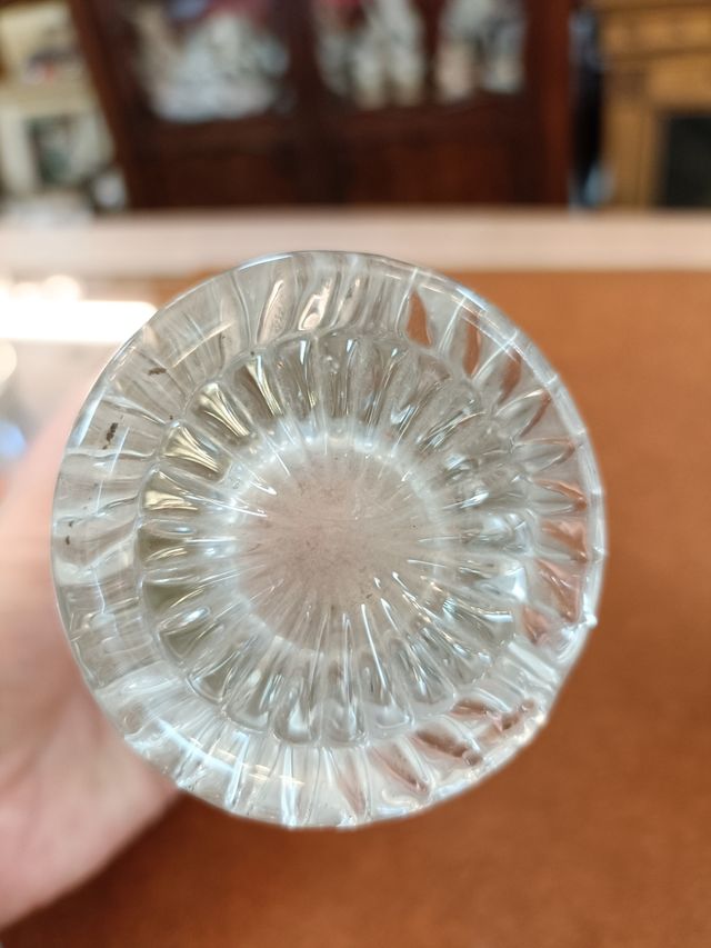 ANTIGUA PAREJA FLOREROS PARA IMÁGENES CRISTAL 15CM