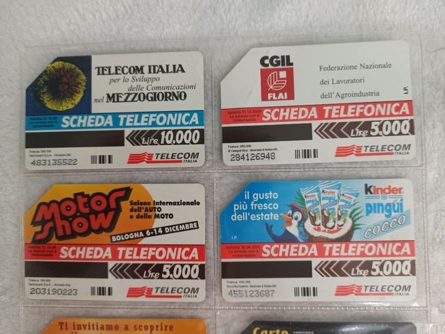 8 schede telefoniche rare tir. limitata