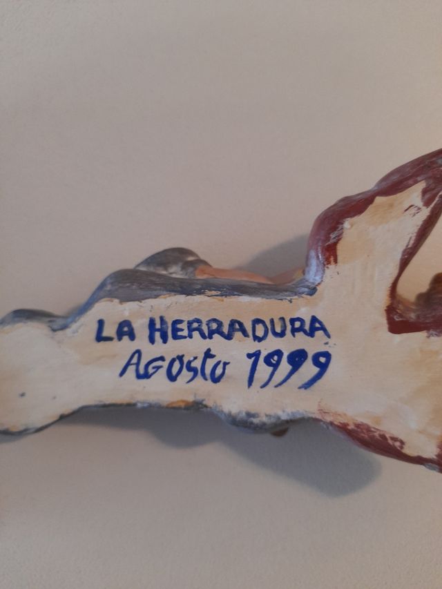 2 Angelitos de escayola pintados a mano