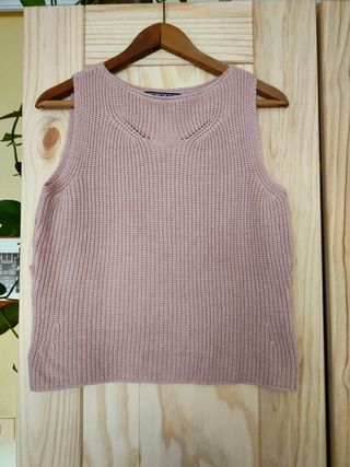 Chaleco rosa tipo jersey