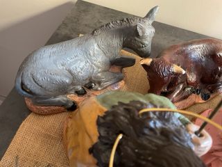 Figuras del portal de belen pintado a mano Vintage