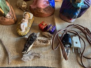 Figuras del portal de belen pintado a mano Vintage