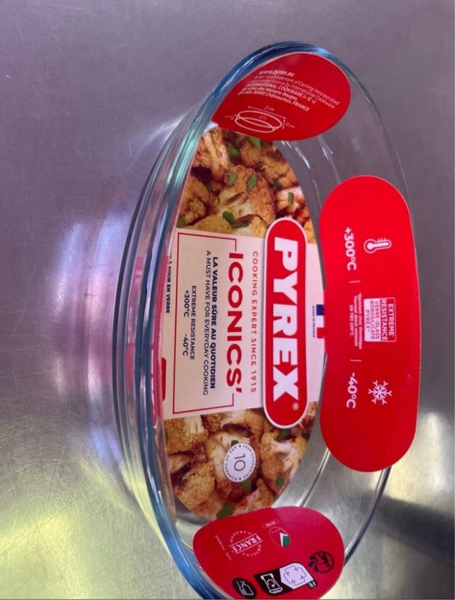 Fuente de vidrio pyrex