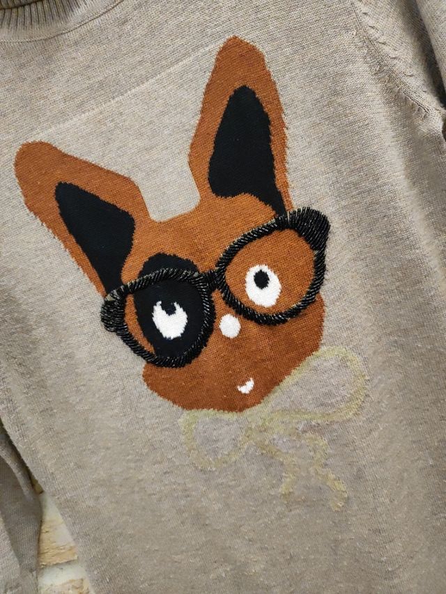 Vestido punto estilo Jersey cuello altoo