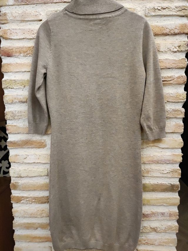 Vestido punto estilo Jersey cuello altoo