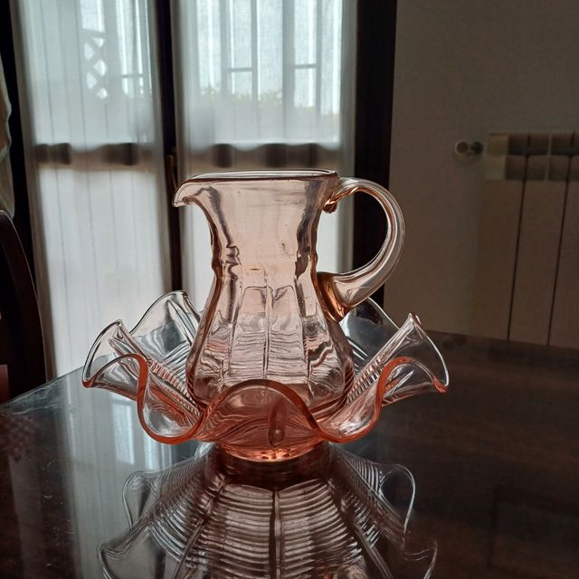 Centrotavola vintage "pink glass "