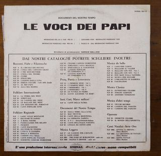 vinile 33 giri Le voci dei Papi documenti del nost