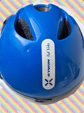 casco bici niño azul