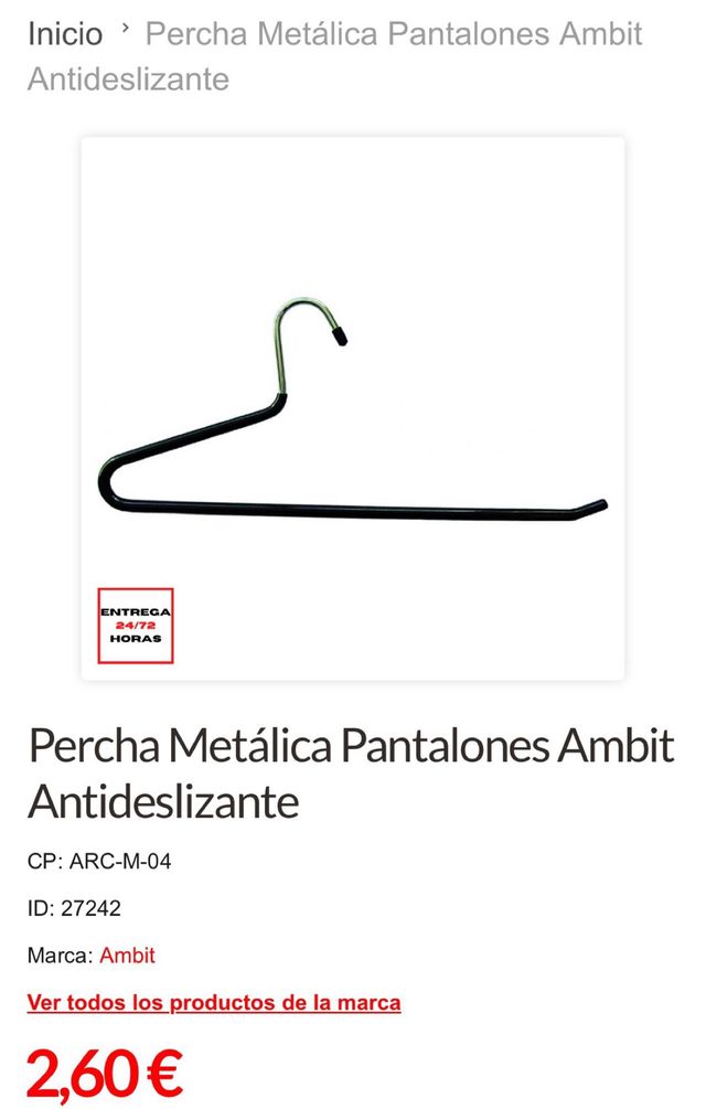 Percha acero pantalon de calidad